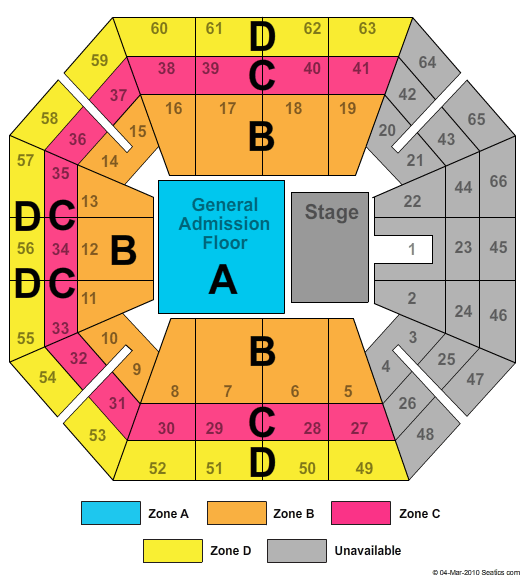 ExtraMile Arena End Stage Zone Seating Chart